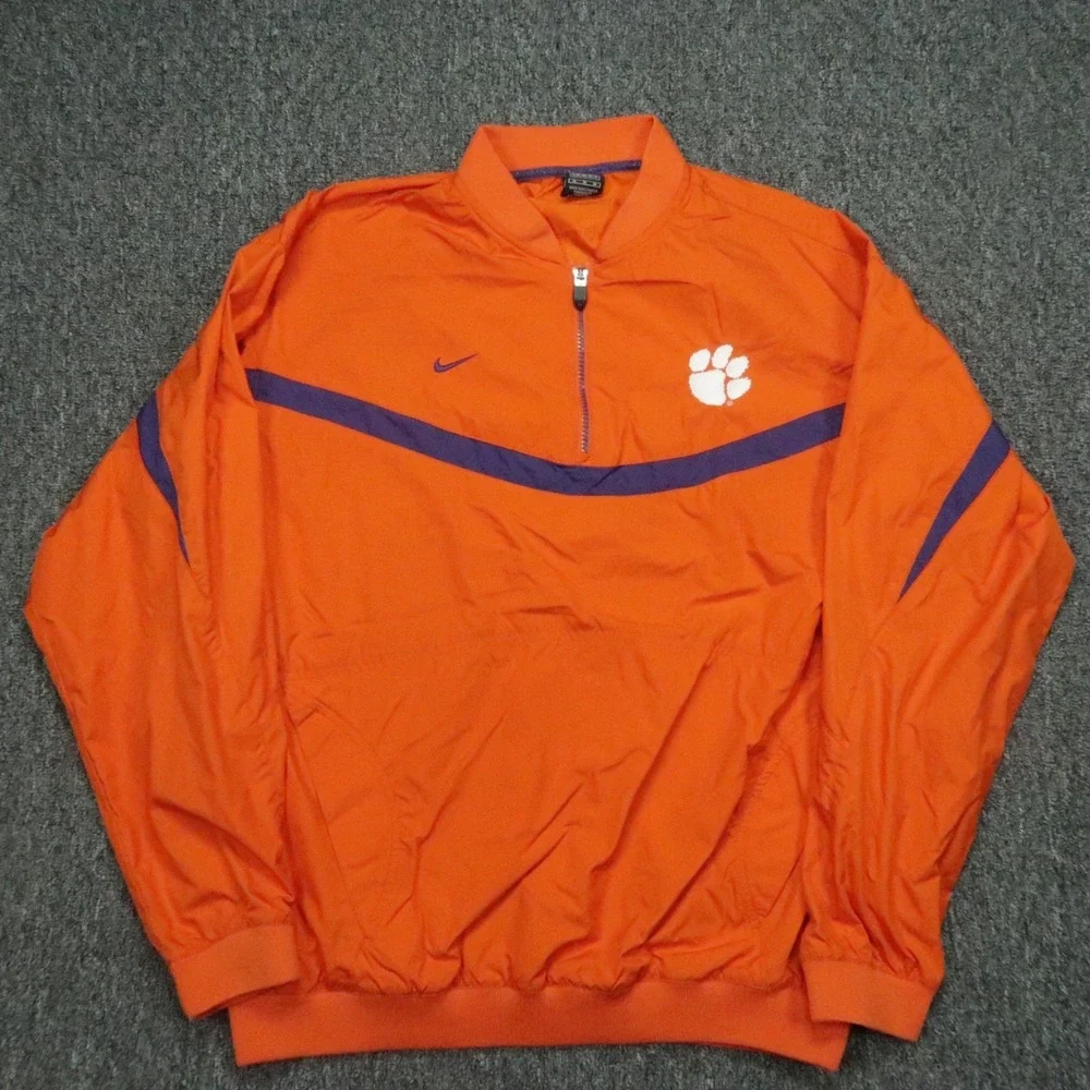 Clemson‎ Tigers Pullover Mens Medium Orange Nike Lightweight Clima Fit  VTG